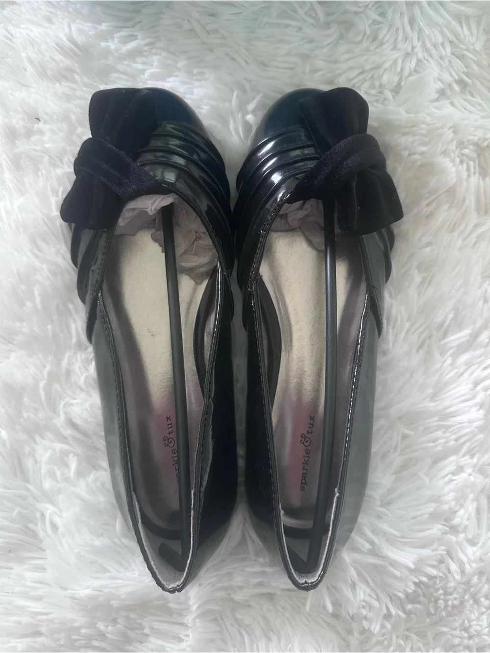 NEW Black Bow-Accent Girls Ballet Flats size 3